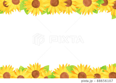 メルヘンイラストひまわりの花火と滝自然の風景 アート作品