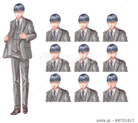 男性 スーツ セット イケメンのイラスト素材