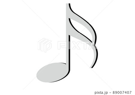 音楽 音符 モノクロ シンプルのイラスト素材
