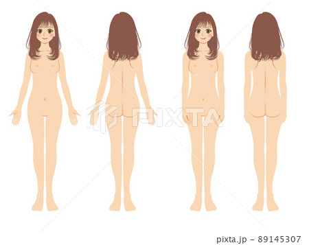 正面全裸　japanese  女性の裸の体。正面から見た図。クローズ アップ。白で隔離されます。の写真素材・画像素材 image 23497020 - 全裸 無 修正 画像