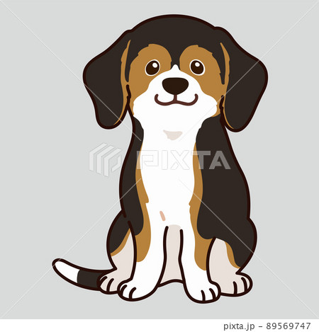 犬 座る おすわり 戌のイラスト素材