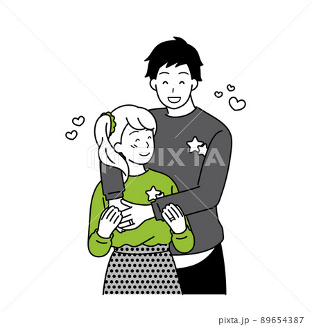 ハグ カップルのイラスト素材