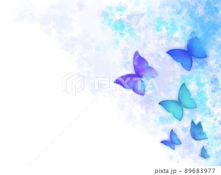 綺麗な蝶の水彩背景素材のイラスト素材 6977