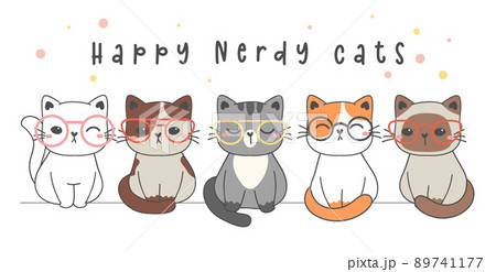 ねこ ネコ 猫 サングラスのイラスト素材