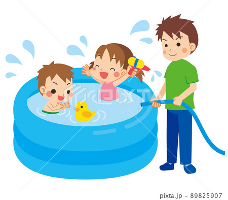 水遊びのイラスト素材