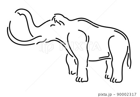 ぞう ゾウ 象 モノクロのイラスト素材 - PIXTA