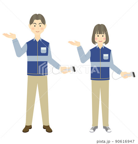 コンビニ店員のイラスト素材