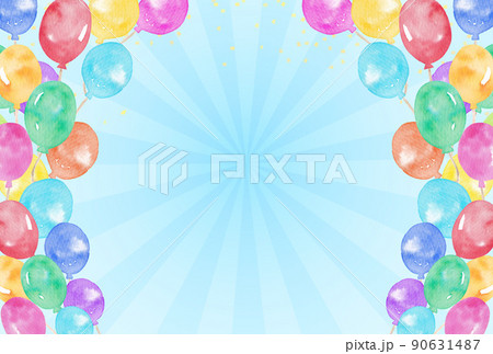 風船 水彩のイラスト素材