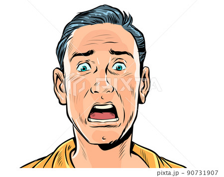Fear emoticon face icon isolated, scared - Stock Illustration [40419455]  - PIXTA