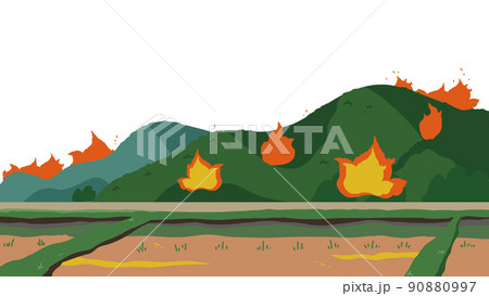 山火事のイラスト素材