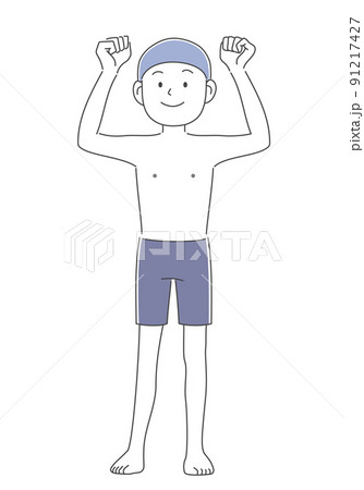 水泳教室 笑顔 スイミングスクール 白バックの写真素材