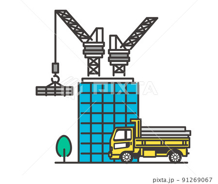 クレーン車のイラスト素材集 ピクスタ
