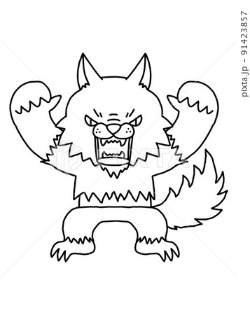 威嚇 オオカミ 吠える 狼のイラスト素材