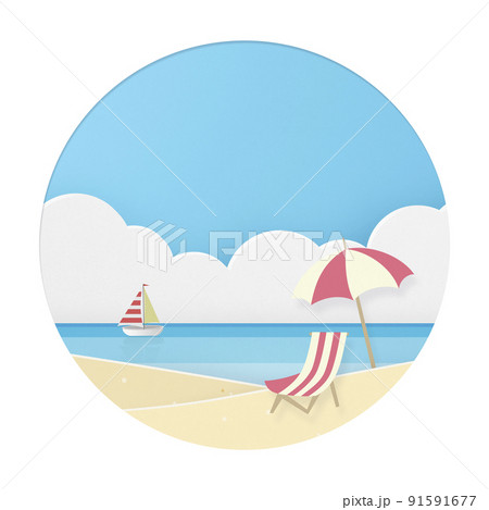 ビーチ リゾート ポップ 夏のイラスト素材