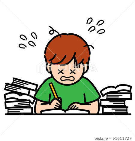 猛勉強のイラスト素材 猛勉強のイラスト素材