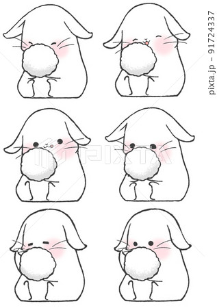 ロップイヤーラビットのイラスト素材