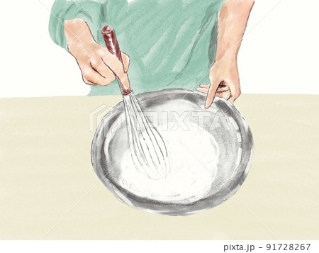 ボール 泡立て器 卵白のイラスト素材