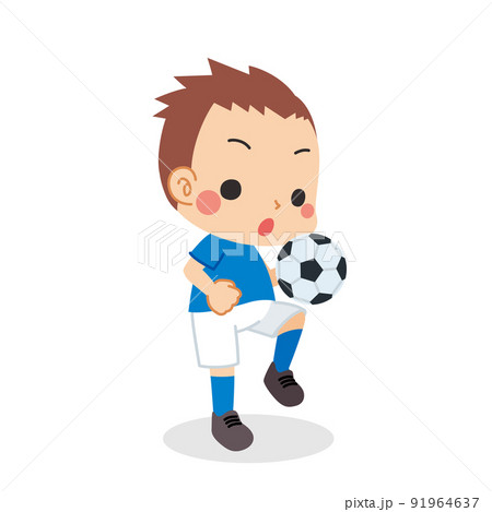サッカー ボール リフティング 子供のイラスト素材
