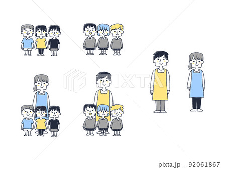 園児 保育士 女の子 子供のイラスト素材