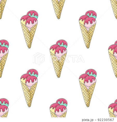 アイス パターン 壁紙 アイスクリームのイラスト素材