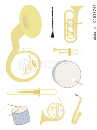 吹奏楽 楽器のイラスト素材