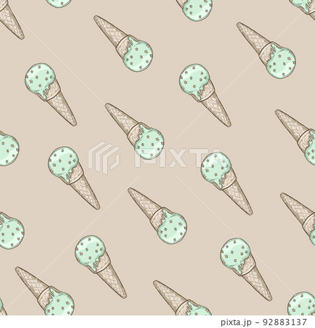 アイス パターン 壁紙 アイスクリームのイラスト素材