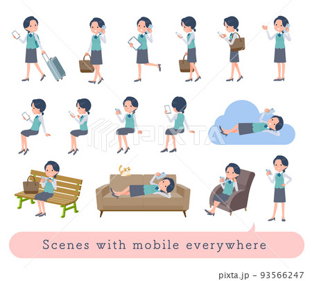 ベンチに座る人のイラスト素材