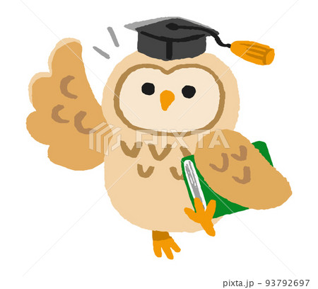 博士 かわいい イラスト シンプル 動物の写真素材