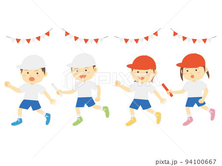 リレー バトンのイラスト素材