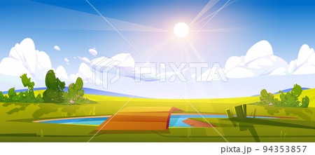 春の小川のイラスト素材 春の小川のイラスト素材