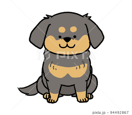 犬 座る おすわり 戌のイラスト素材