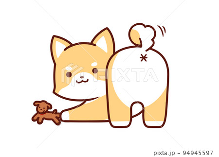 ゆる 犬のイラスト素材