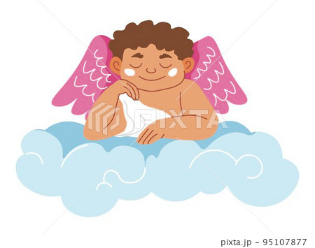 子供 天使の羽 赤ちゃん 乳幼児のイラスト素材