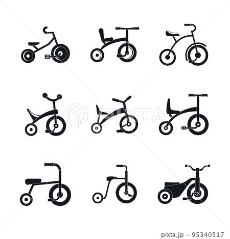 自転車 シンプル 単純 簡単のイラスト素材