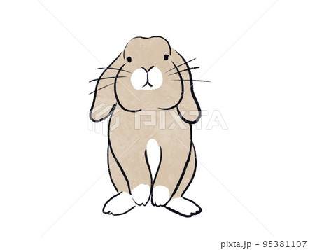 うさぎ ロップイヤー イラスト 動物 かわいいのイラスト素材