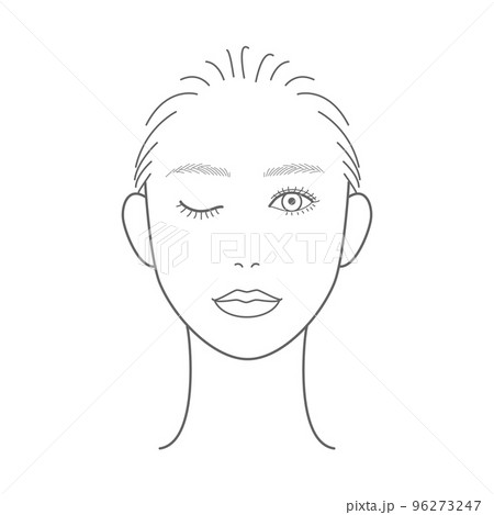 メイクシート 顔 女性 人物のイラスト素材 メイクシート 顔 女性 人物のイラスト素材