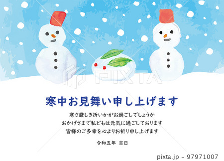 ゆきうさぎ 雪だるまの写真素材 - PIXTA