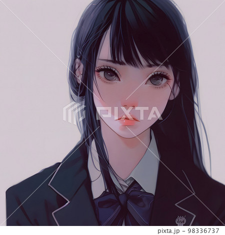 無表情 女の子のイラスト素材