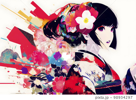 『花鳥風月』＊°* 水彩画　原画　和風画　A4サイズ　額縁なし gfsan-0001_im8.jpg
