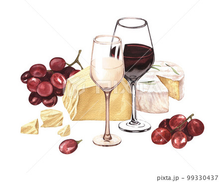 ブドウ ワイン 水彩画 ぶどうの写真素材 - PIXTA