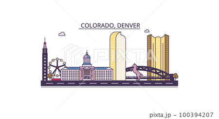 Denver postage and postal stamp. USA Colorado - Stock Illustration  [104171097] - PIXTA