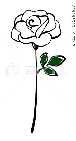 ステンレス製バラ　白黒迷路模様　1輪 バラ1輪 1本 一のイラスト素材 - PIXTA