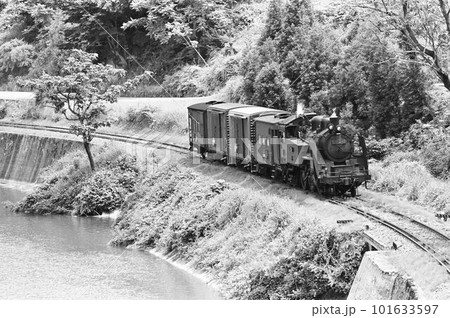 蒸気機関車 貨物列車 モノクロ 只見線の写真素材 - PIXTA