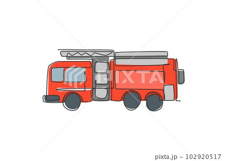 Vector fire engine truck. Funny transportation for kids. Cute