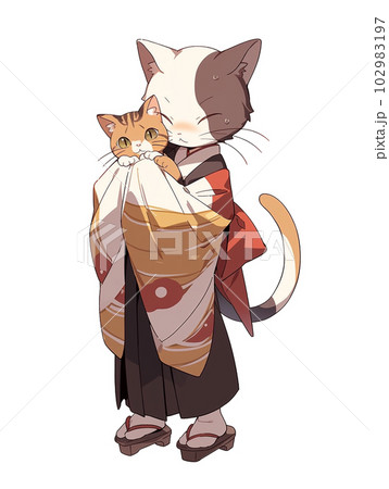 着物 江戸時代 時代劇 猫の写真素材 - PIXTA