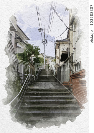 長崎観光 風景画 水彩画の写真素材 - PIXTA