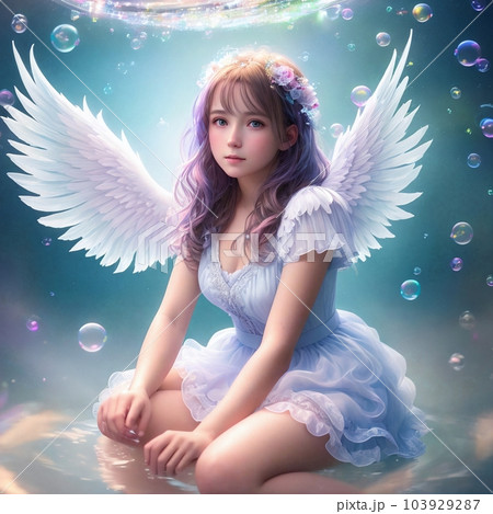 天使 エンジェル シャボン玉 かわいいのイラスト素材 - PIXTA
