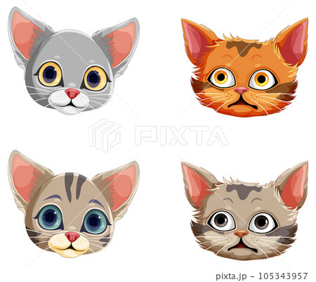 Simple cartoon black cat stock illustration. Illustration of blank -  137595320