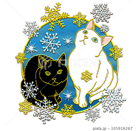 月と猫のイラスト素材 - PIXTA