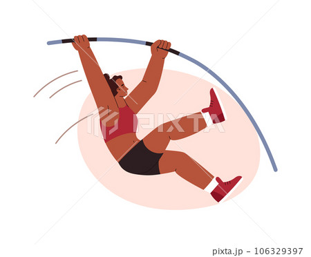 Long Jump Athlete in Motion Vector Illustration, Sport Competition